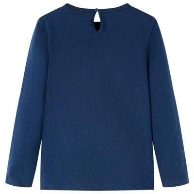 Kindershirt met lange mouwen regenboogprint 104 marineblauw Kindershirt met lange mouwen regenboogprint 104 marineblauw