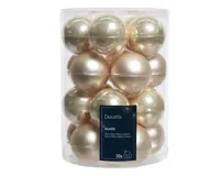 Decoris kerstballen Glas 20st Parel 6cm - thumbnail
