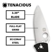 Spyderco Tenacious Zwart Mes Vastmes Zwart - thumbnail