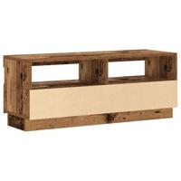 Tv-meubel met LED 100x35x40 cm bewerkt hout oud hout - thumbnail