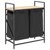 Wasmand 2 vakken met plank sonoma eikenkleurig - thumbnail