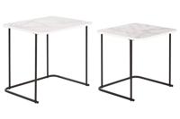 Set van 2 tafels DKD Home Decor Wit Zwart 51 x 43 x 49 cm - thumbnail