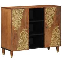 Dressoir met plank Bruin 90 x 33.5 x 75 cm Massief mangohout - thumbnail
