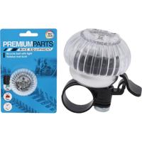 Fietsbel met Licht 6x4.8 cm Transparant/Zwart - thumbnail