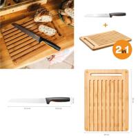 Fiskars Functional Form Set bamboe broodsnijplank en mes - thumbnail