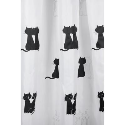 Douchegordijn Differnz Cats Polyester 180x200 cm Zwart Differnz Douchegordijn Differnz Cats Polyester 180x200 cm Zwart Differnz