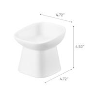 Yamazaki Voerbak Kat | Hond - Schuin - Keramisch - Tower - Wit - thumbnail