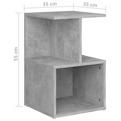 VidaXL Nachtkastje 35x35x55 cm bewerkt hout betongrijs