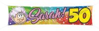50 Jaar Sarah Regenboog Spandoek - 180x40cm - thumbnail