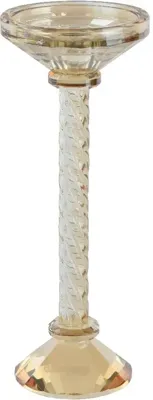 Decoris kandelaar glas deco 10x25cm bruin