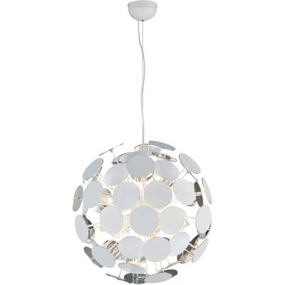 LED Hanglamp Mat Wit Aluminium - 6-Lichts Rond Design - E14 Fitting