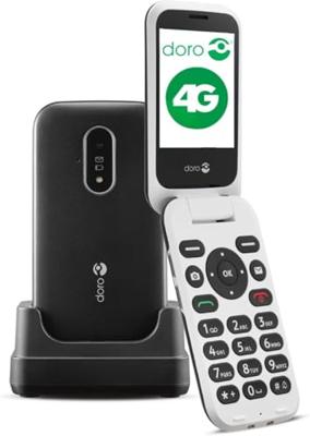 Doro 6820 4G Eenvoudige Klaptelefoon Wit/Zwart
