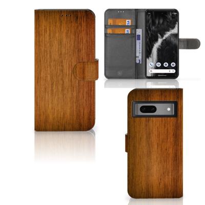 Google Pixel 7 | Book Style Case | Donker Hout Google Pixel 7 | Book Style Case | Donker Hout