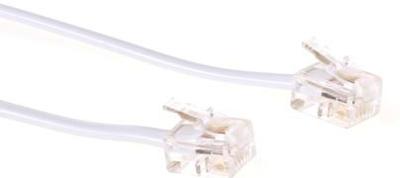 ACT TD5400 Platte Telefoonkabel | RJ11 Connectoren | Wit | 50 cm
