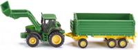 Siku 1843 John Deere met voorlader en trailer 1:87 - thumbnail