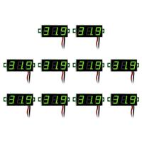 10 stuks 0 28 inch 2 draden Voltages regelbaar digitale Voltage Meter licht kleurendisplay maatregel: DC 2.5-30V(Green) - thumbnail