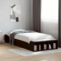 Bedframe bewerkt hout zwart 100x200 cm - thumbnail