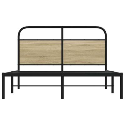 Bedframe zonder matras bewerkt hout sonoma eikenkleur 140x200cm Bedframe zonder matras bewerkt hout sonoma eikenkleur 140x200cm