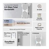 TP-Link RE405BE netwerkextender Netwerkrepeater Wit 2500 Mbit/s - thumbnail