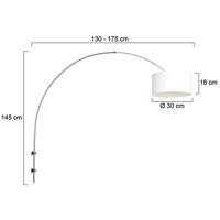 Steinhauer Wandlamp Sparkled light 8144st staal kap wit linnen - thumbnail