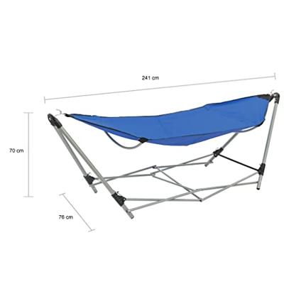 VidaXL Hangmat met inklapbare standaard blauw
