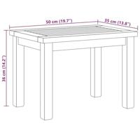 Salontafel Bruin 50 x 35 x 36 cm Massief teakhout - thumbnail