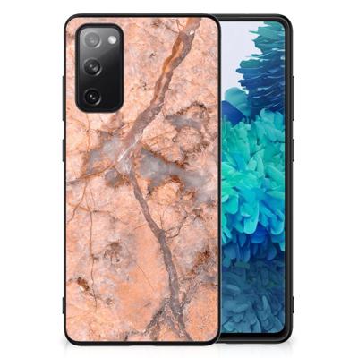 Samsung Galaxy S20 FE Marmeren Print Telefoonhoesje Marmer Oranje