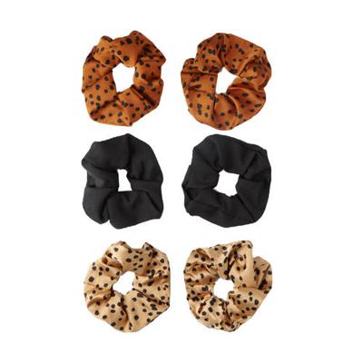 Sarlini scrunchies met stippen - set van 6 brique/zwart/lichtroze Sarlini scrunchies met stippen - set van 6 brique/zwart/lichtroze