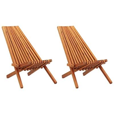 VidaXL Opvouwbare loungestoelen voor buiten, 2 stuks, massief acaciahout