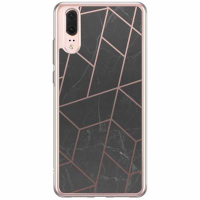 Huawei P20 siliconen hoesje - Marble grid