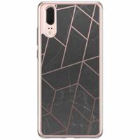 Huawei P20 siliconen hoesje - Marble grid - thumbnail