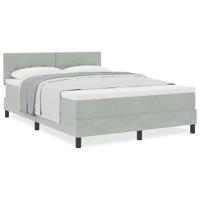 Boxspringbed met matras fluweel lichtgrijs 160x200 cm - thumbnail