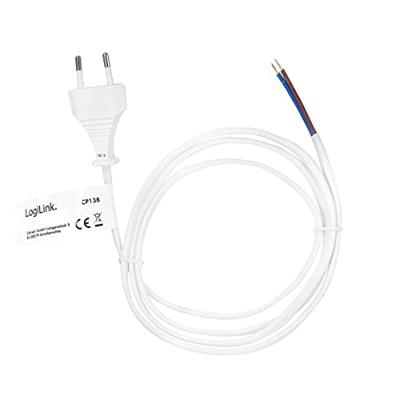 LogiLink Stroom Aansluitkabel [1x Euro-stekker - 1x Open kabeleinde] 1.50 m Wit
