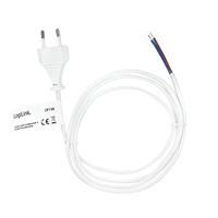 LogiLink Stroom Aansluitkabel [1x Euro-stekker - 1x Open kabeleinde] 1.50 m Wit - thumbnail