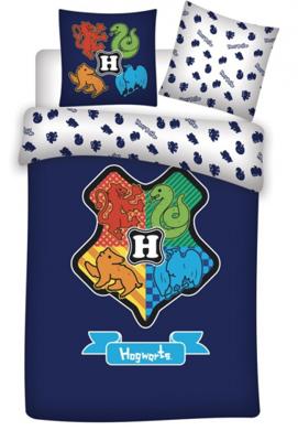 Harry Potter - Hogwarts Blue 1 Persoons Dekbedovertrek (140cm x 200cm)