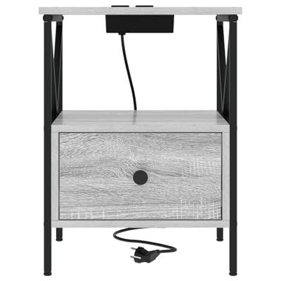 Nachtkastje Grijs sonoma 41,5 x 40,5 x 55 cm Bewerkt hout Nachtkastje Grijs sonoma 41,5 x 40,5 x 55 cm Bewerkt hout