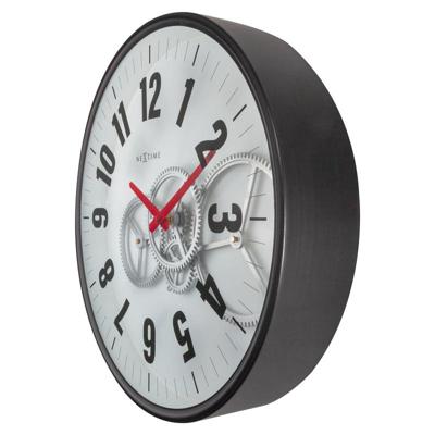 NeXtime NE-3259WI Moderne Gear Wandklok 36 cm Wit/Zwart NeXtime NE-3259WI Moderne Gear Wandklok 36 cm Wit/Zwart