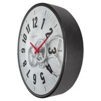 NeXtime NE-3259WI Moderne Gear Wandklok 36 cm Wit/Zwart - thumbnail