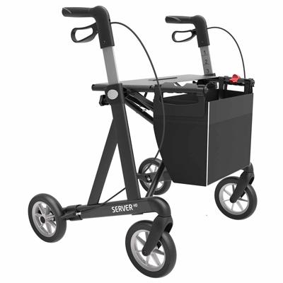 Rollator Server HD Comfort met SOFT wielen (8,1 kg) | Maat: Large | Kleur: Antraciet | Aluminium | Rehasense | HRSGL600UP