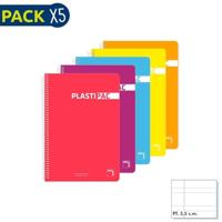 Set notitieboekjes Pacsa Plastipac 5 Onderdelen Multicolour Din A4 80 Lakens - thumbnail