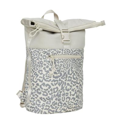 New Rebels Urban Leopard New York Beige 21L Rolltop Rugzak Werktas Schooltas Waterafstotend Laptop 15.6”