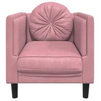 Fauteuil met kussen fluweel roze - thumbnail