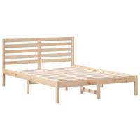 Bedframe met hoofdeinde Bruin 140 x 190 cm Massief grenenhout - thumbnail