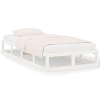 Bedframe massief hout wit 75x190 cm - thumbnail