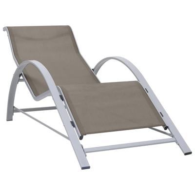 VidaXL Ligbed textileen en aluminium taupe