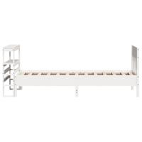 Bedframe zonder matras massief grenenhout wit 90x200 cm - thumbnail