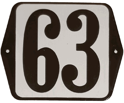 Huisnummer naambordje standaard 15x12 cm nummer 63 - Warentuin mix Huisnummer naambordje standaard 15x12 cm nummer 63 - Warentuin mix