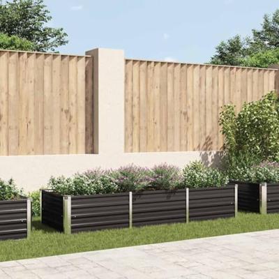 VidaXL Plantenbak verhoogd 240x80x45 cm gegalvaniseerd staal antraciet