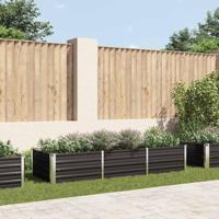 VidaXL Plantenbak verhoogd 240x80x45 cm gegalvaniseerd staal antraciet - thumbnail
