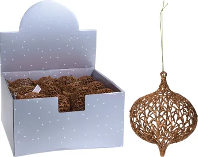 Kerstbal sierlijke ui 9cm - Goud Kerstbal sierlijke ui 9cm - Goud